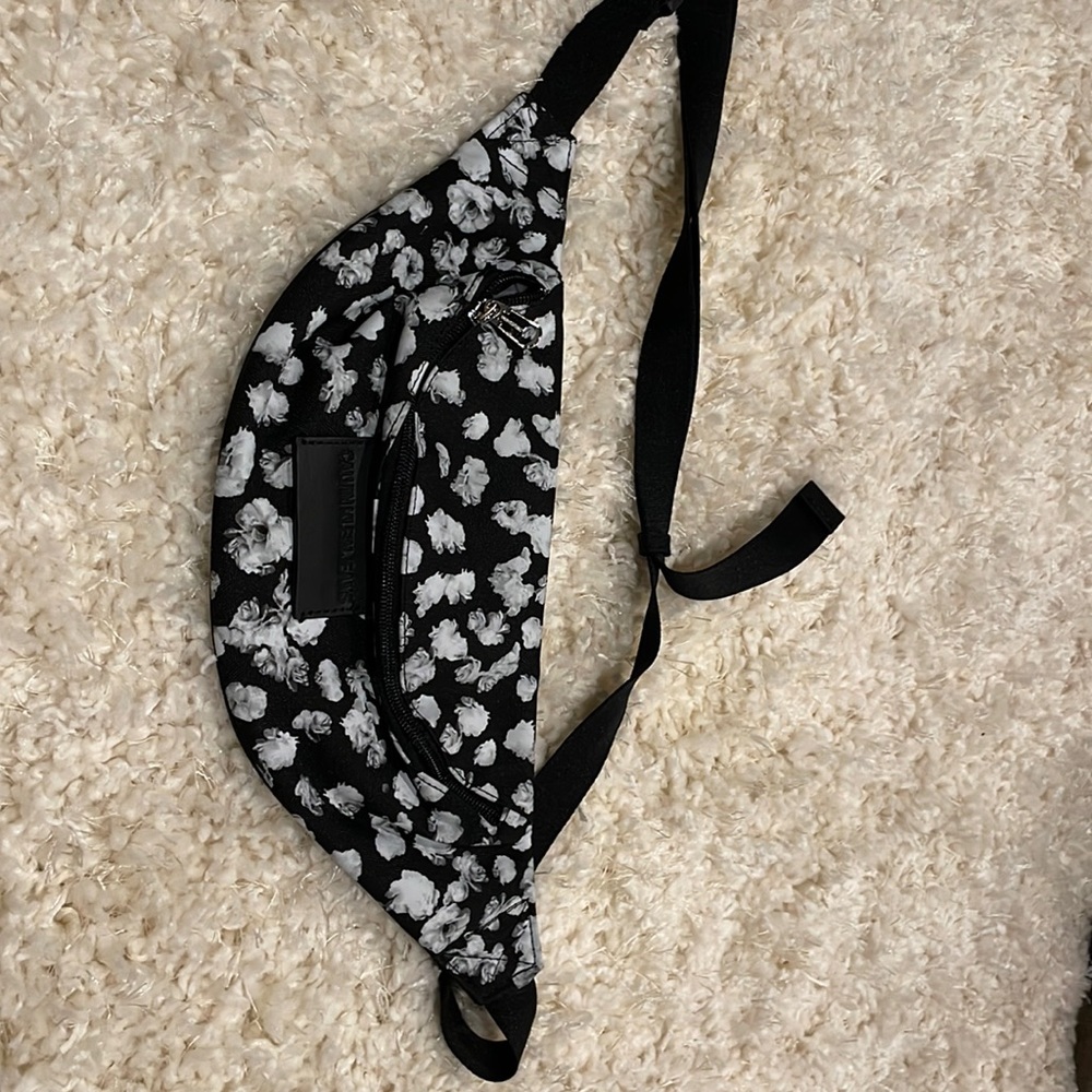 Calvin Klein black floral Fanny pack BRAND NEW